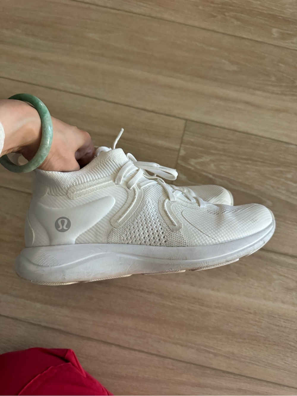 Lululemon White Knit Athletic Sneakers